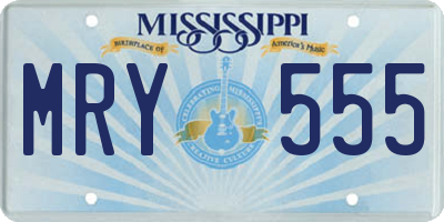 MS license plate MRY555
