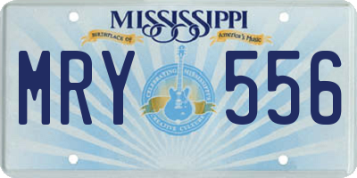 MS license plate MRY556