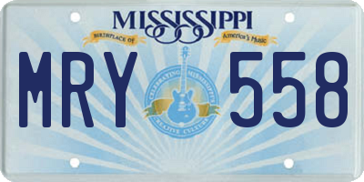MS license plate MRY558