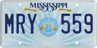 MS license plate MRY559