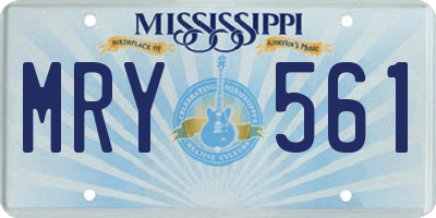 MS license plate MRY561