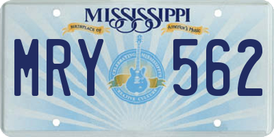 MS license plate MRY562
