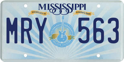 MS license plate MRY563