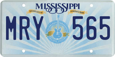 MS license plate MRY565