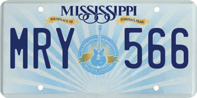 MS license plate MRY566