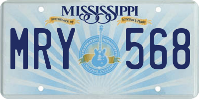 MS license plate MRY568