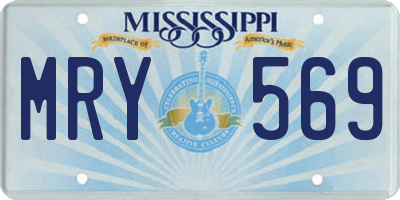 MS license plate MRY569