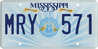 MS license plate MRY571