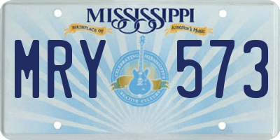 MS license plate MRY573
