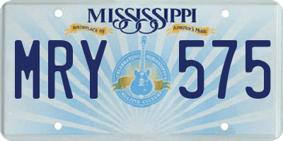 MS license plate MRY575