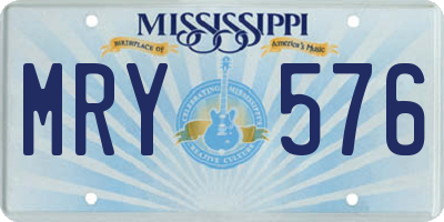 MS license plate MRY576