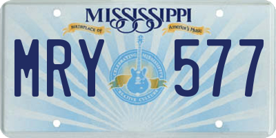 MS license plate MRY577