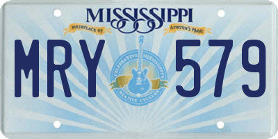 MS license plate MRY579