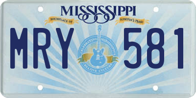 MS license plate MRY581