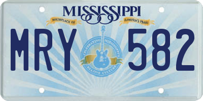 MS license plate MRY582