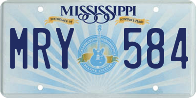 MS license plate MRY584