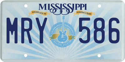 MS license plate MRY586