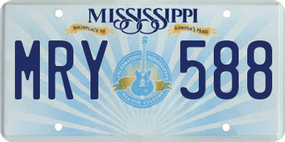 MS license plate MRY588