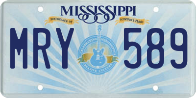 MS license plate MRY589