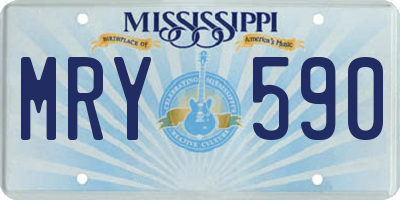 MS license plate MRY590