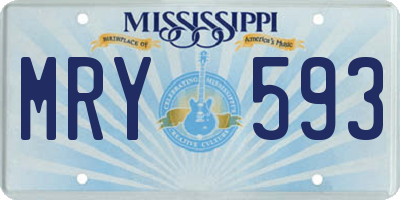 MS license plate MRY593