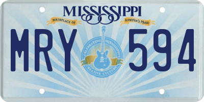 MS license plate MRY594