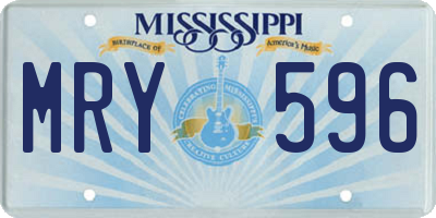 MS license plate MRY596