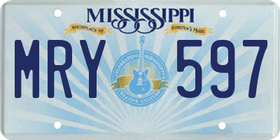 MS license plate MRY597