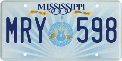 MS license plate MRY598