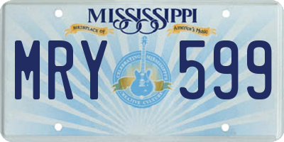 MS license plate MRY599