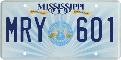 MS license plate MRY601