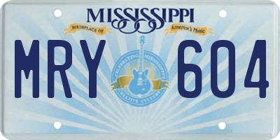 MS license plate MRY604