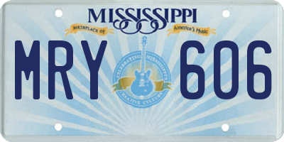 MS license plate MRY606