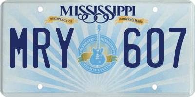 MS license plate MRY607