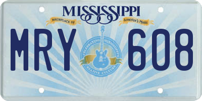 MS license plate MRY608