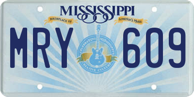 MS license plate MRY609