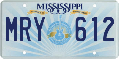 MS license plate MRY612
