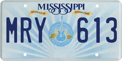 MS license plate MRY613