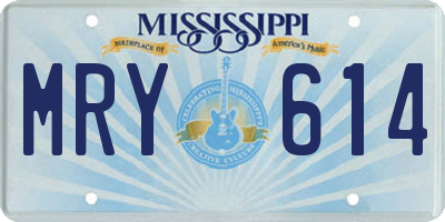 MS license plate MRY614