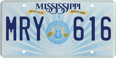 MS license plate MRY616