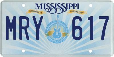 MS license plate MRY617