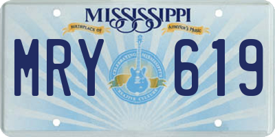 MS license plate MRY619