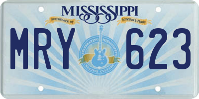 MS license plate MRY623