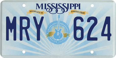 MS license plate MRY624