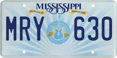 MS license plate MRY630
