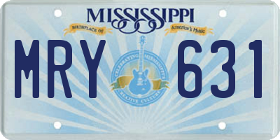 MS license plate MRY631
