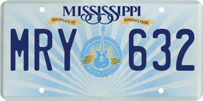 MS license plate MRY632
