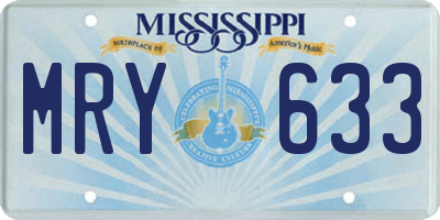 MS license plate MRY633