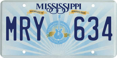 MS license plate MRY634