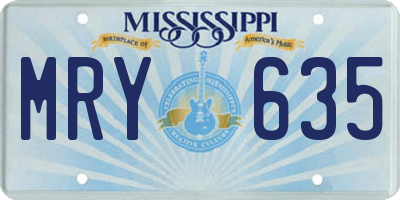 MS license plate MRY635